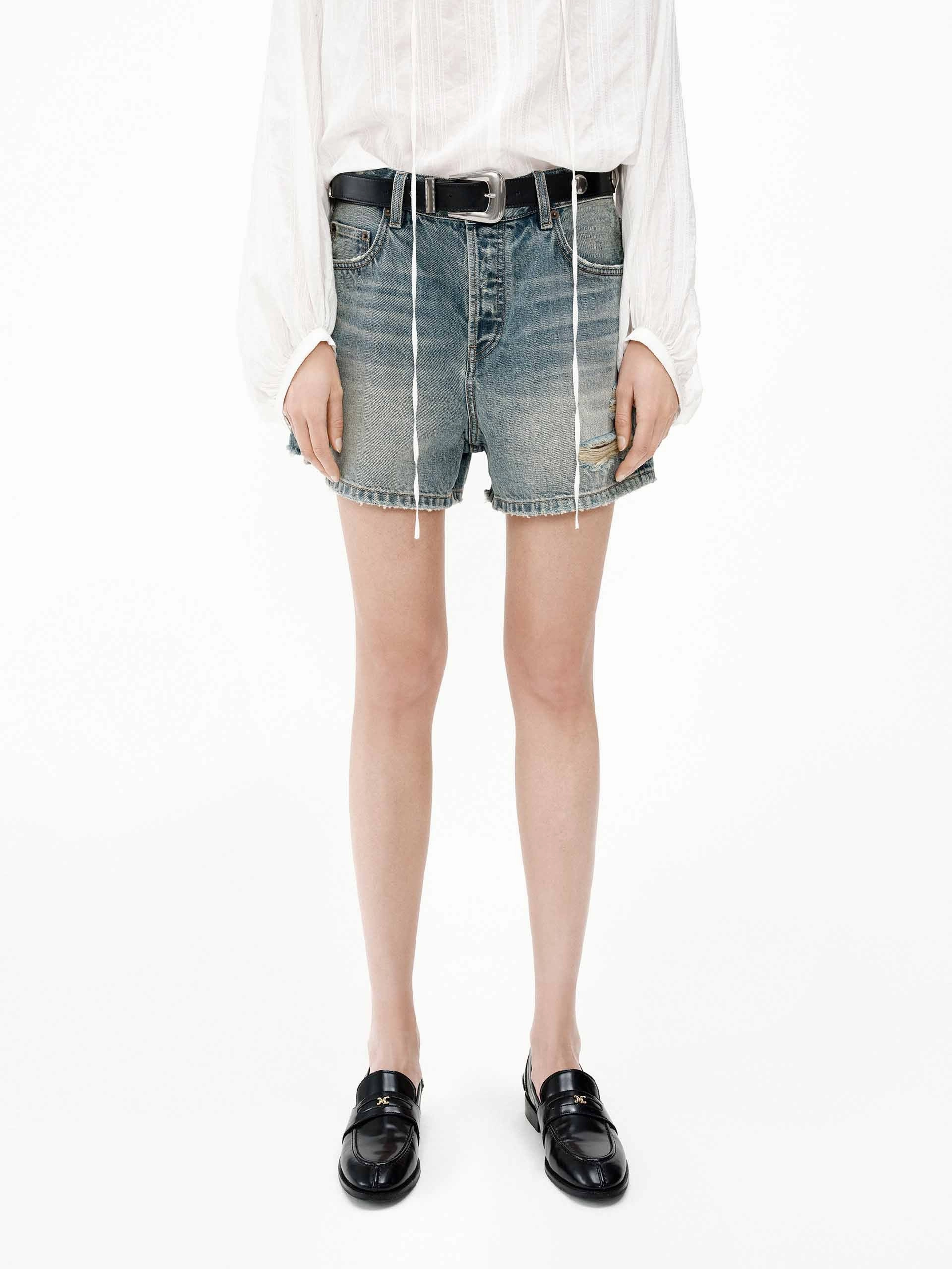 Distressed Cotton Shorts Everyday Comfort