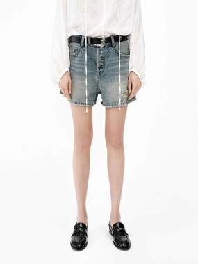 Distressed Cotton Shorts Trendy Fit Parka