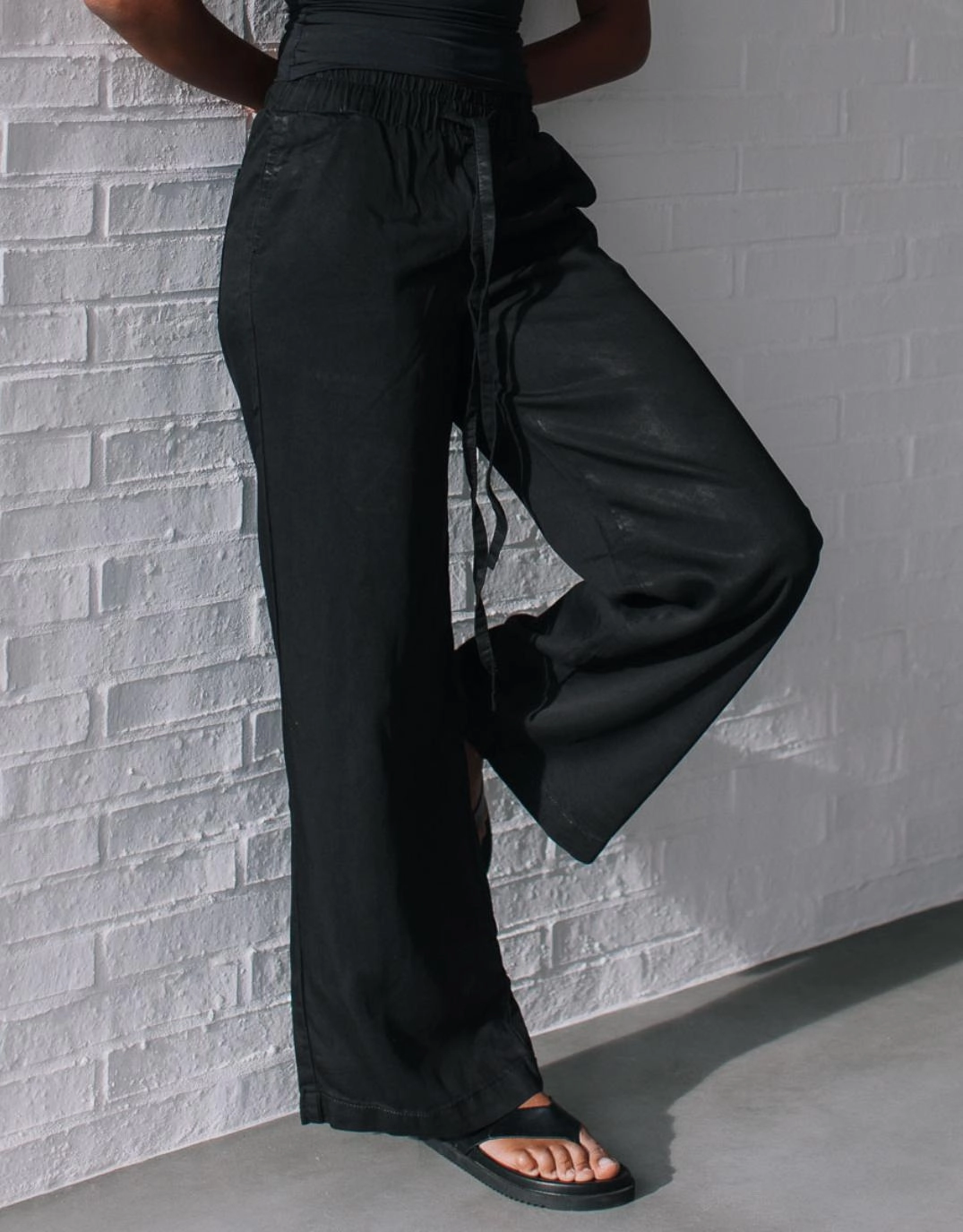 Durable Fabric Rae Drawstring Jean - Black