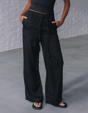 Rae Drawstring Jean - Black Neutral Outfit abrasion resistant coating