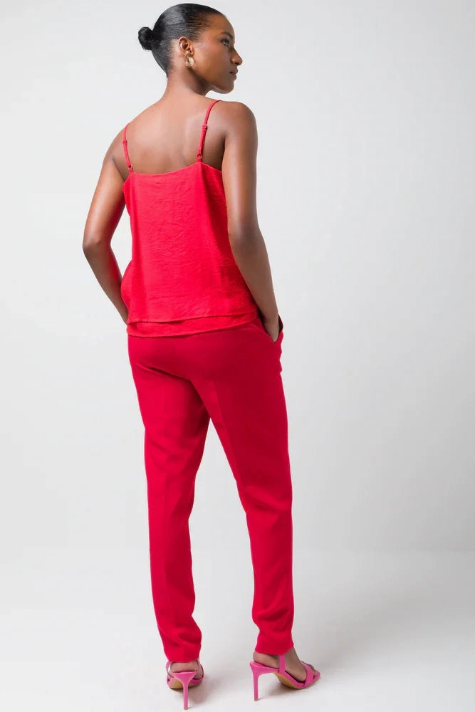 Double Layer Adjustable Cami Red Thermal Regulating Design