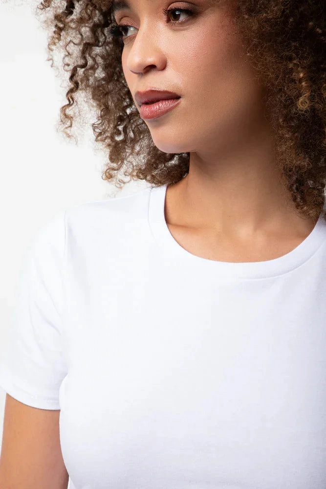 Modern Polo LatticeKnit Crew Neck Short Sleeve Fitted T-Shirt White