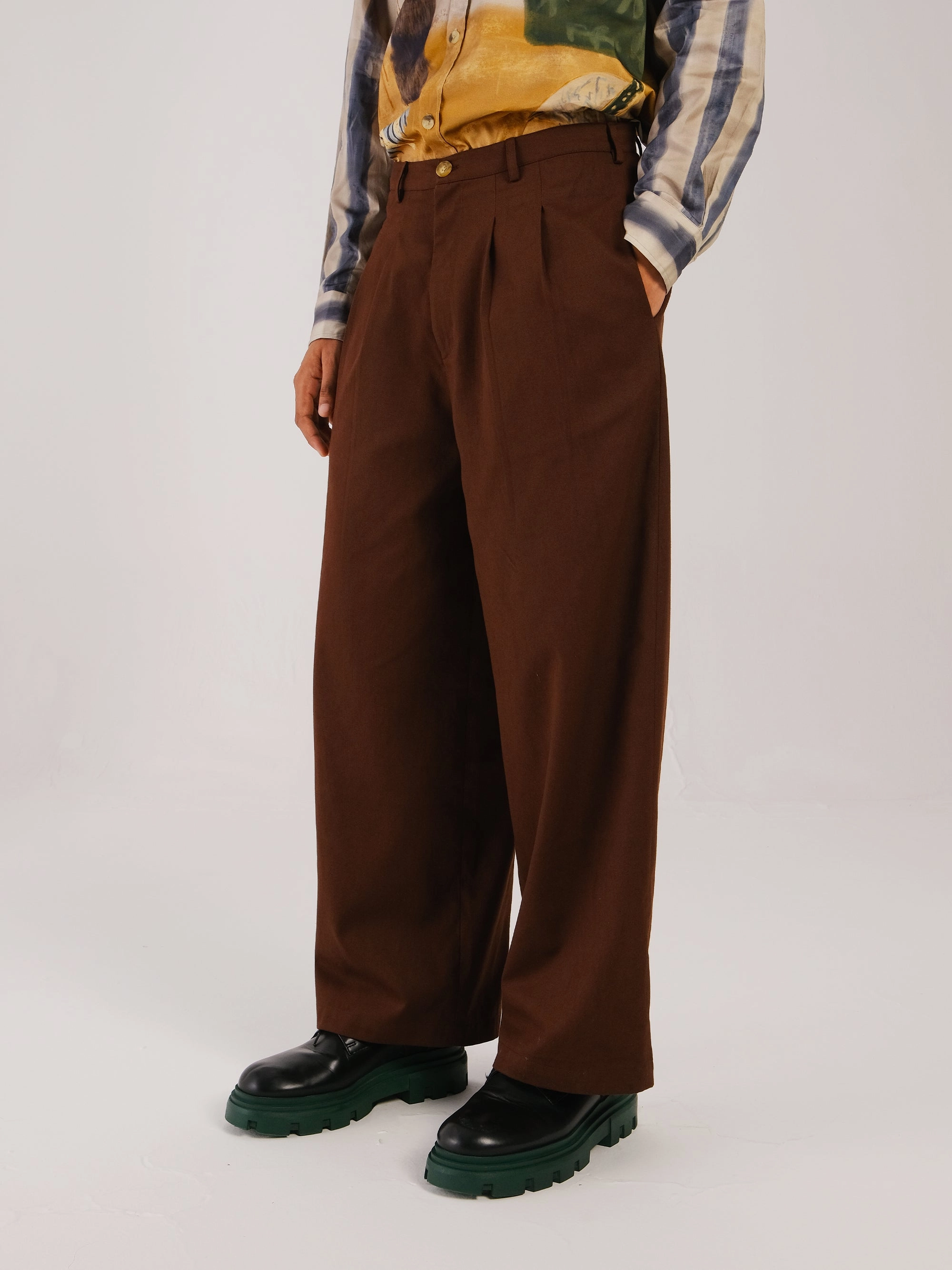 Double Pleat Pant Reinforced Seams