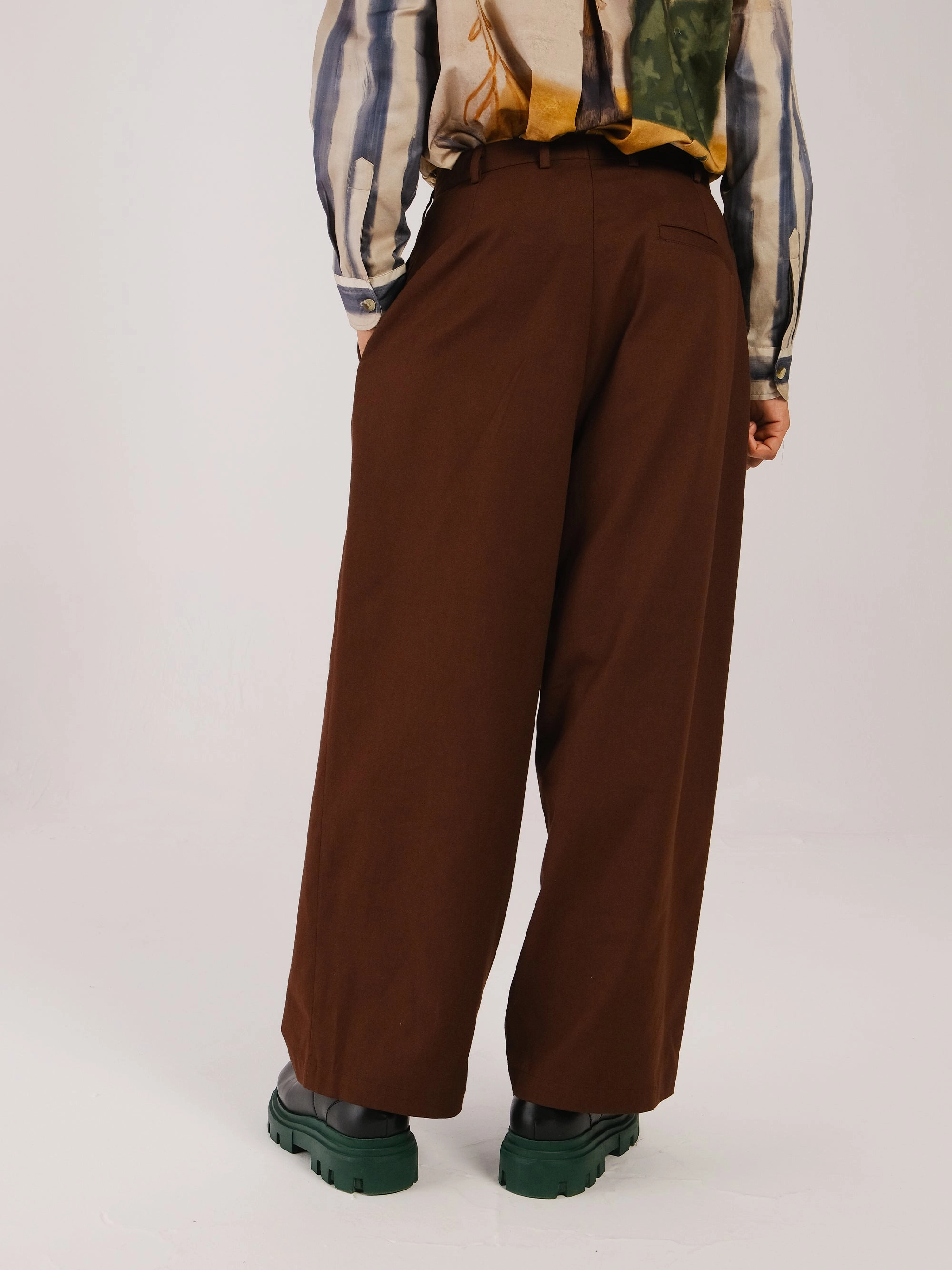 Double Pleat Pant Minimal Stretch Fit Stylish Look