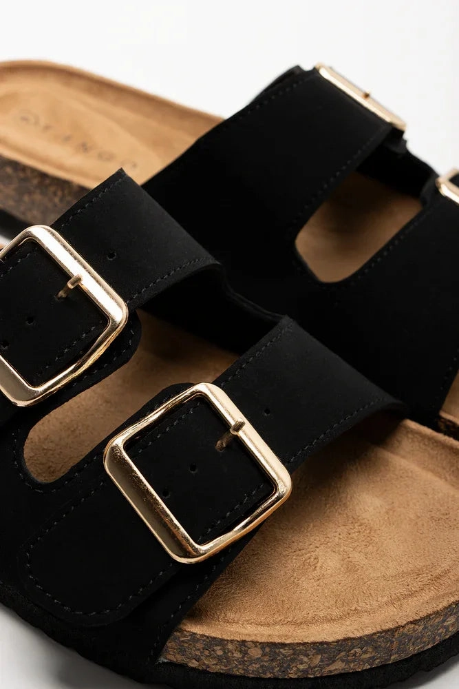 Double Strap Sandal Black Non Toxic Materials
