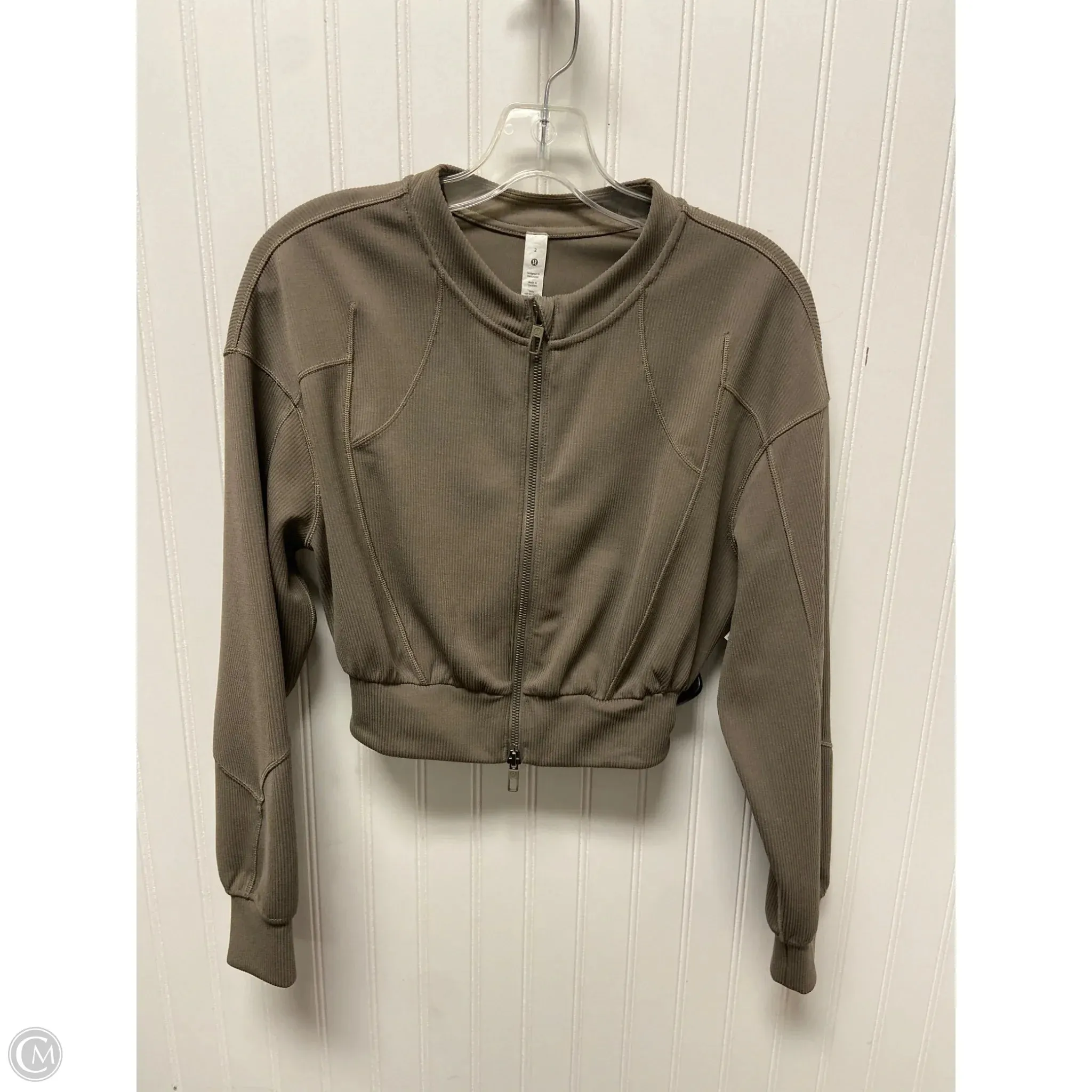 Athletic Jacket By Lululemon In Taupe, Size: Xs OdorControl Treatment