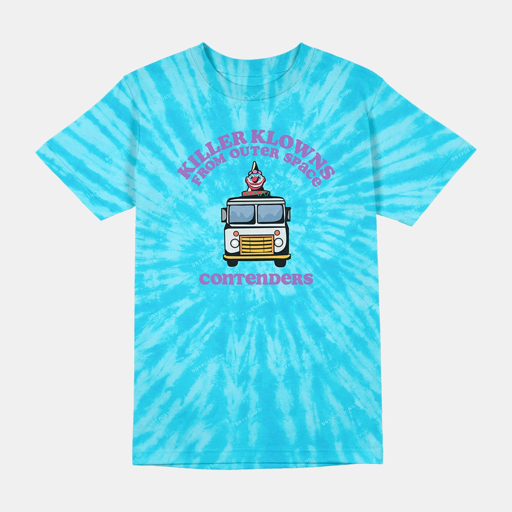 Structured Shoulder KILLER KLOWNS ICE CREAM TRUCKIN' TIE DYE SHIRT