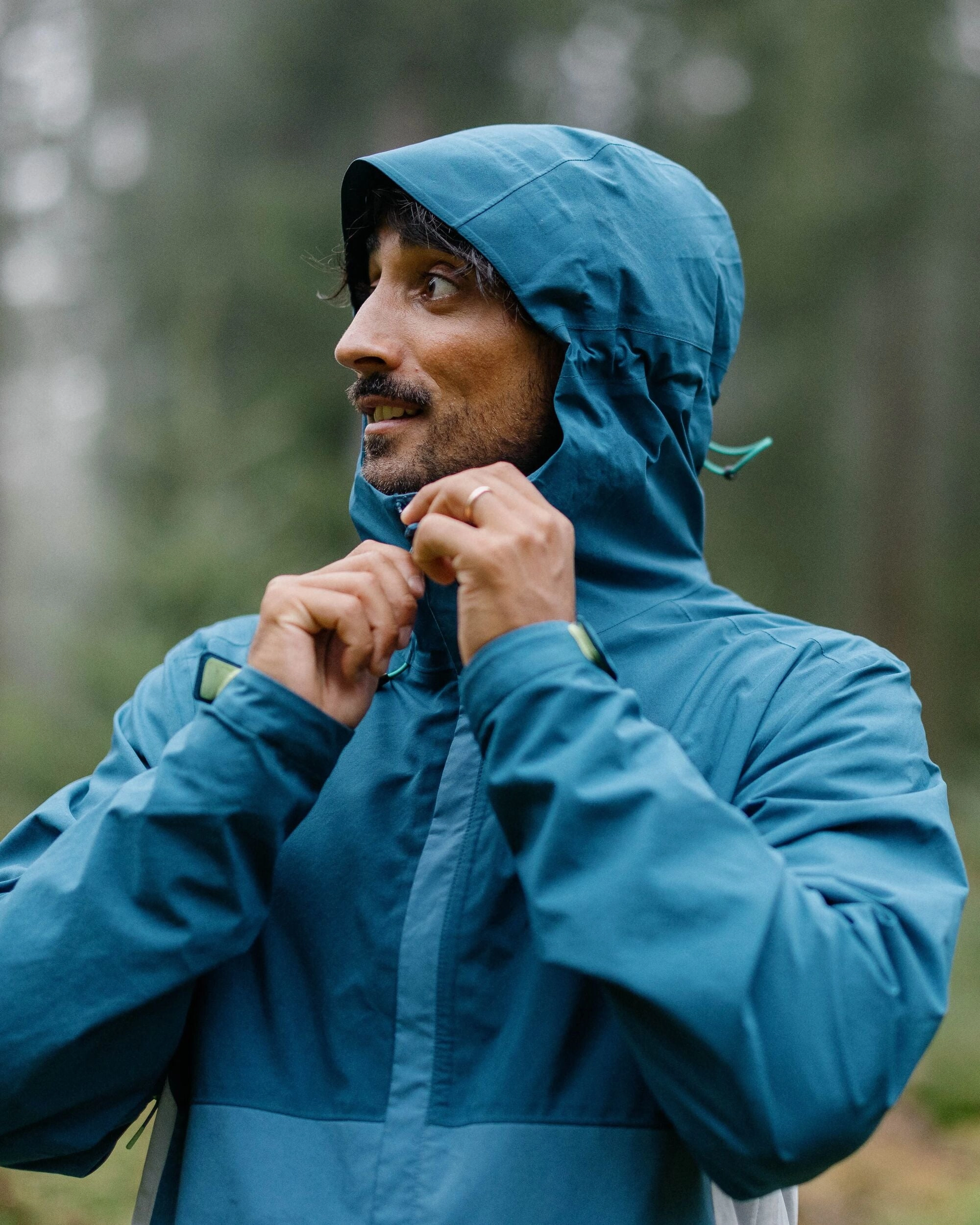 Softshell Technology UV Protection Downpour Recycled Waterproof Jacket - Tidal Blue/Blue Steel