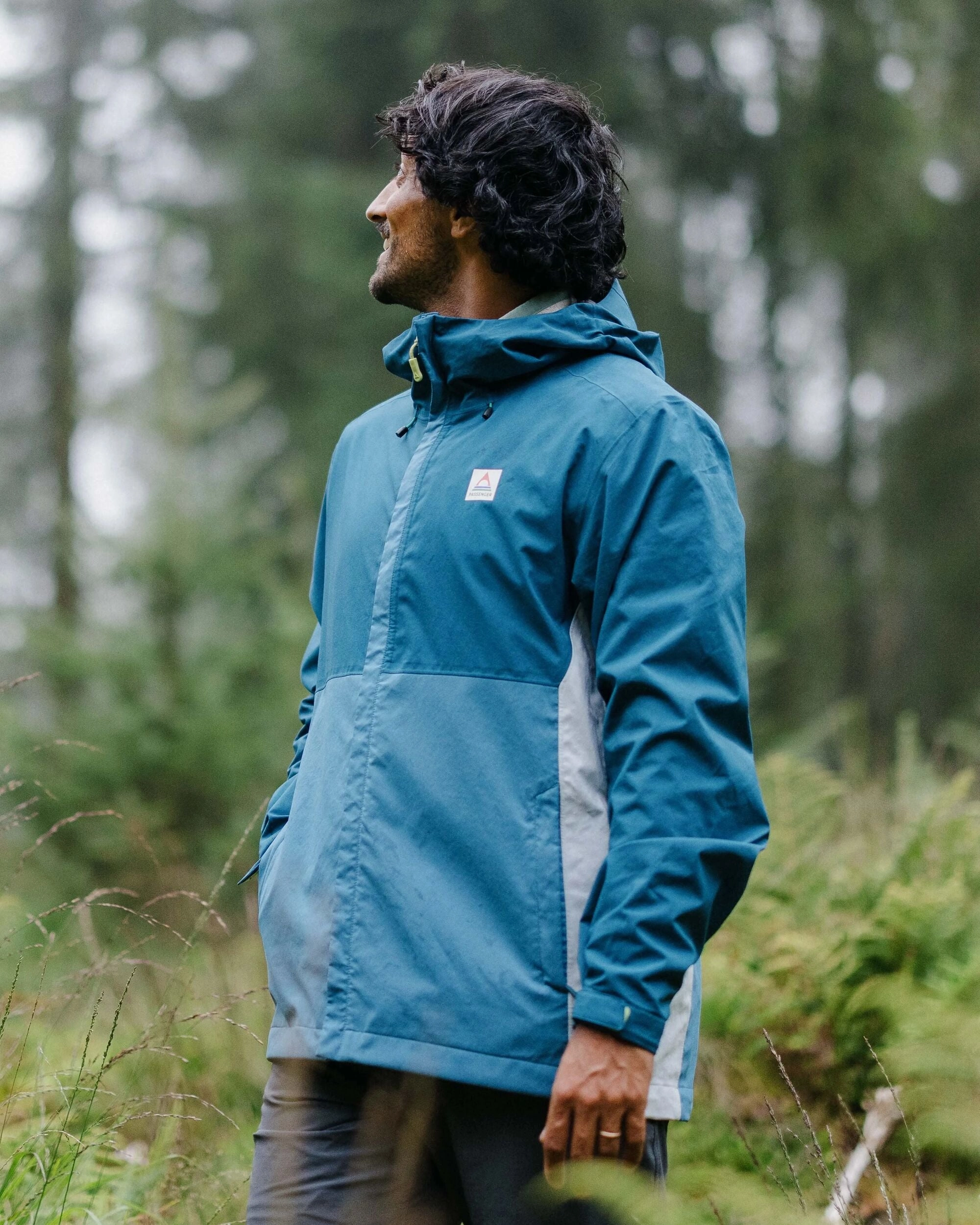 Downpour Recycled Waterproof Jacket - Tidal Blue/Blue Steel Wrinkle Free Fabric