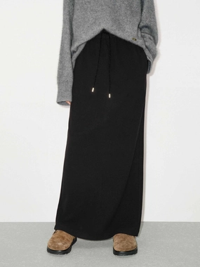 Light Comfort Drawstring Straight Maxi Skirt