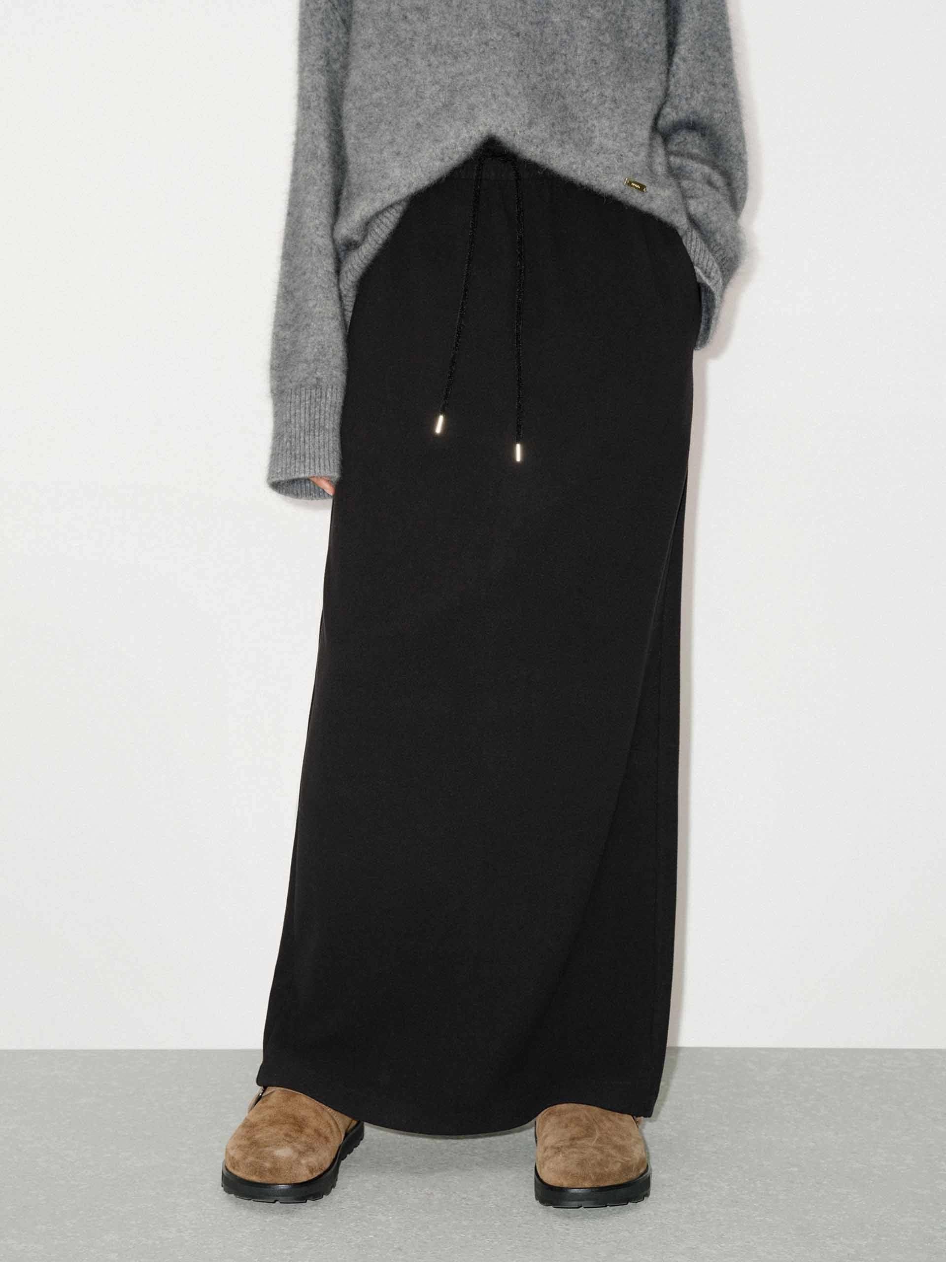 Spring Must Have Drawstring Straight Maxi Skirt