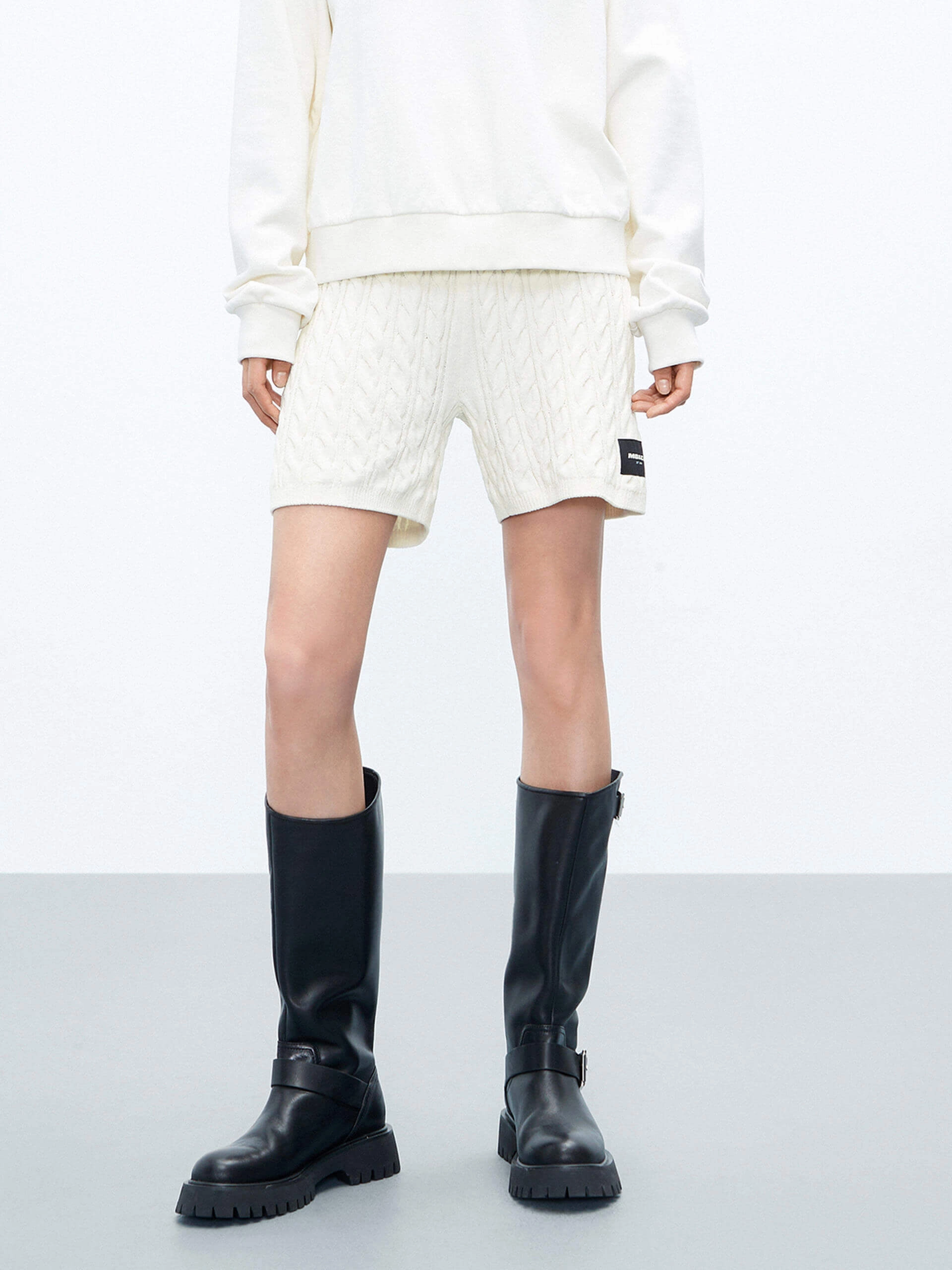 slim fit Drawstring Waist Knit Shorts