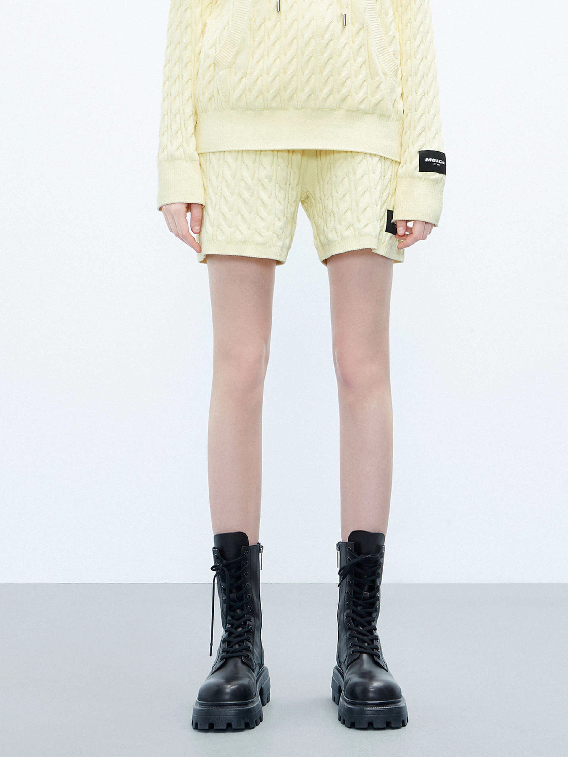 Wrinkle Free Fabric Drawstring Waist Knit Shorts