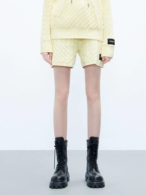 Drawstring Waist Knit Shorts Go Light Trendy Look