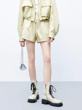Chill Vibe Drawstring Waist Logo Shorts