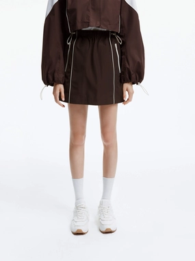 Art Gallery Visit Drawstring Waist Mini Skirt
