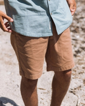 Drifter Organic Cotton Short - Toffee Running Shorts Flexible Waistband
