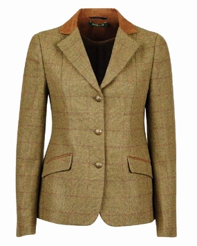 Dublin Womens Albany Tweed Suede Collar Tailored Jacket Noise Reduced Fabrics