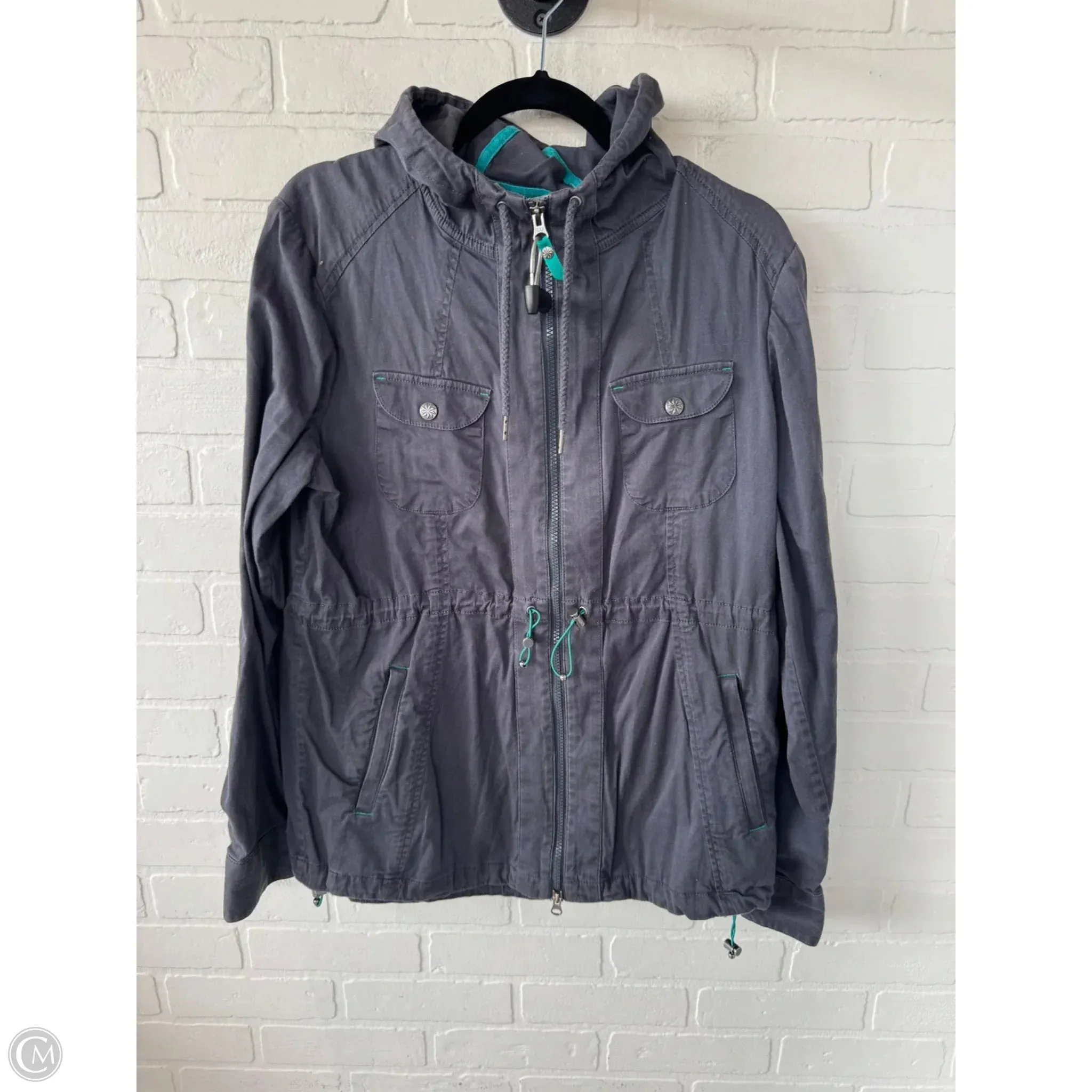 Breathable Softshell Layer Athletic Jacket By Athleta In Grey, Size: Xl