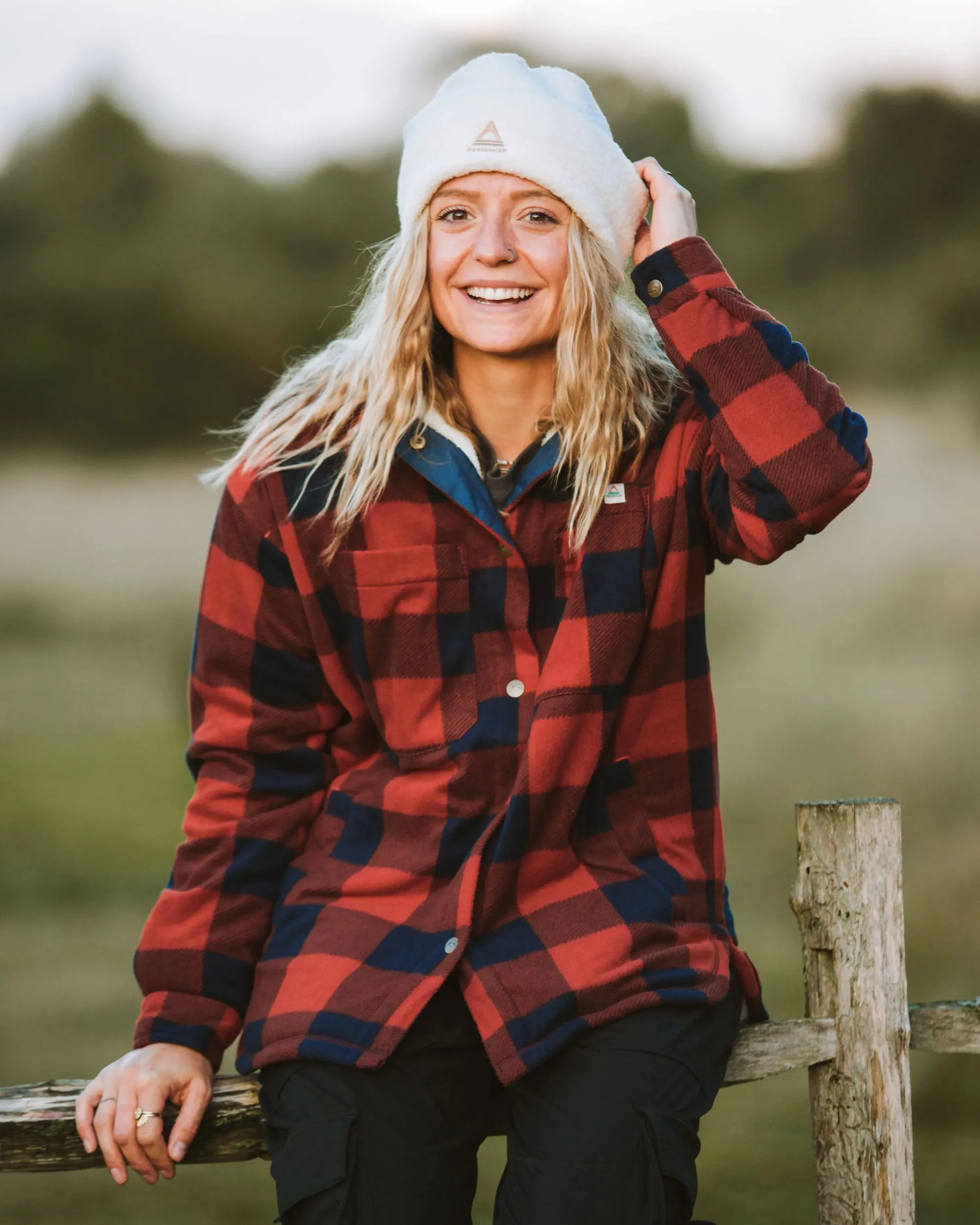 Orion Recycled Sherpa-Lined Polar Fleece Shirt - Red Ochre Buffalo Athletic Cut