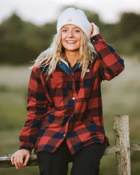 Orion Recycled Sherpa-Lined Polar Fleece Shirt - Red Ochre Buffalo Athletic Cut