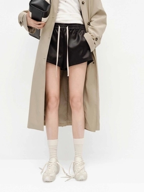 Drawstring Waist Mini Shorts Breathable Cut