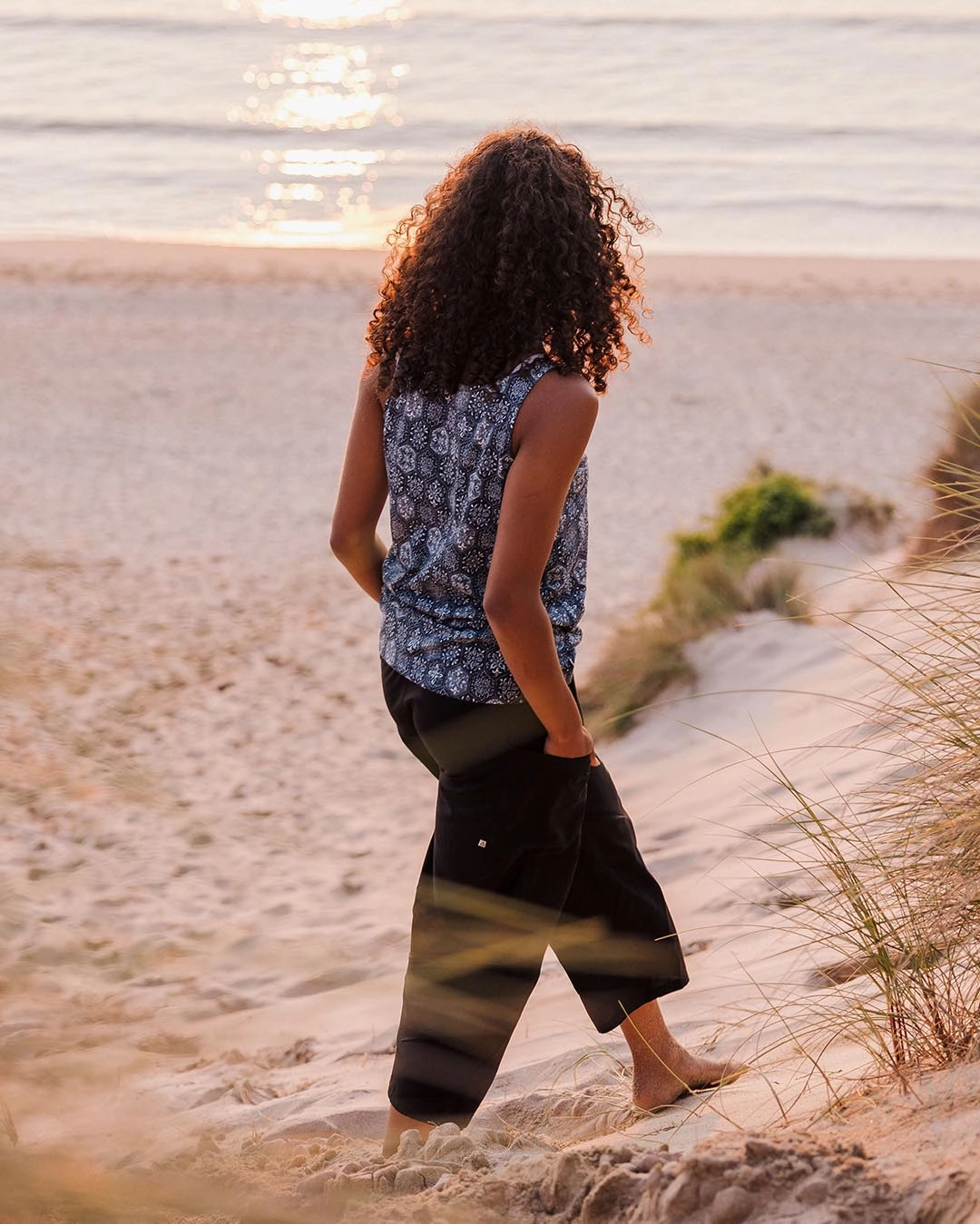 Casual Active Roll-up style Hazel Woven Trouser - Black