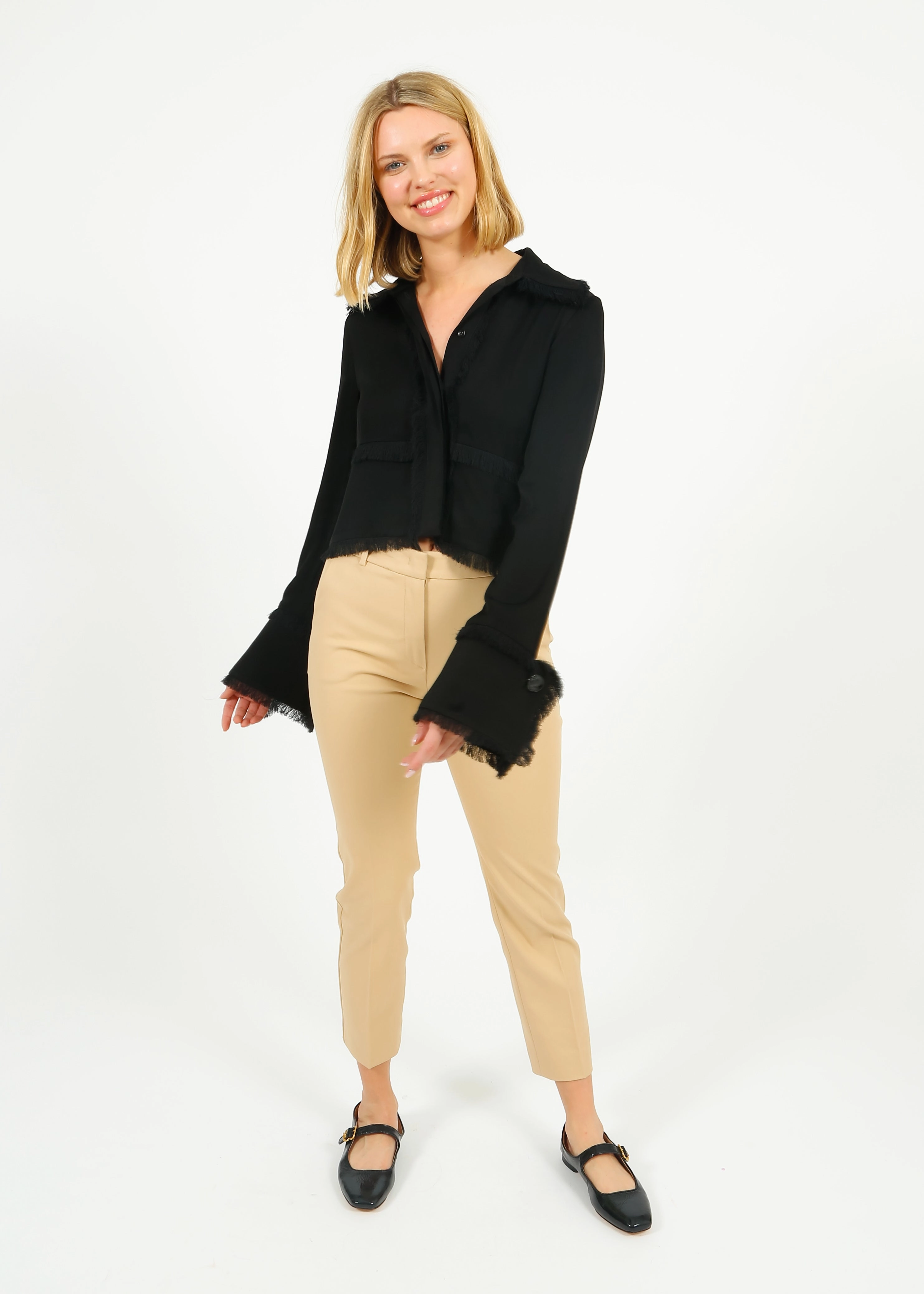 Fashionable Design Sporty Cut MM Vite  Trousers in Sand