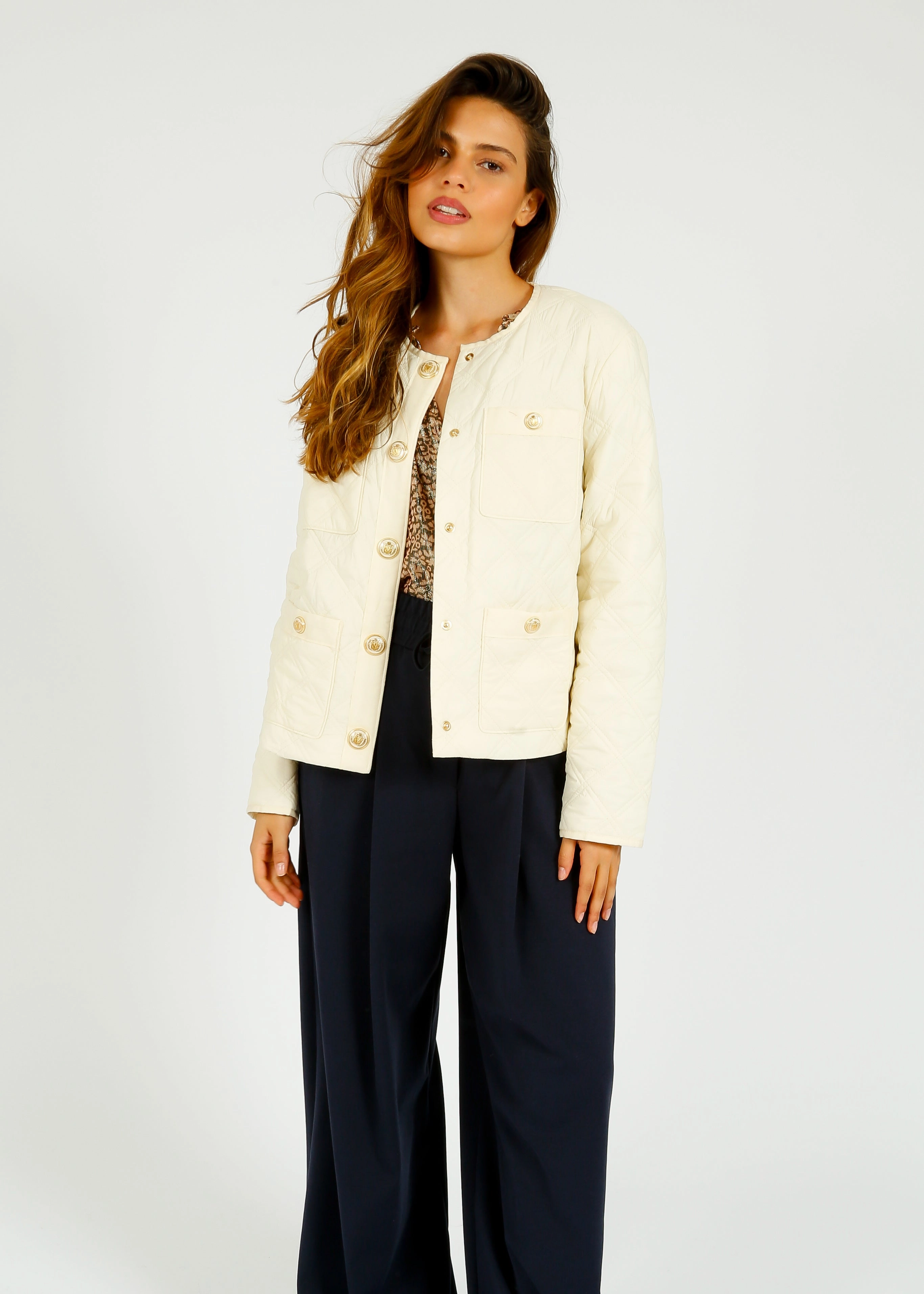 VB Shalia Jacket in Ivory NonChafing Seam Placement Seam Sealed Construction