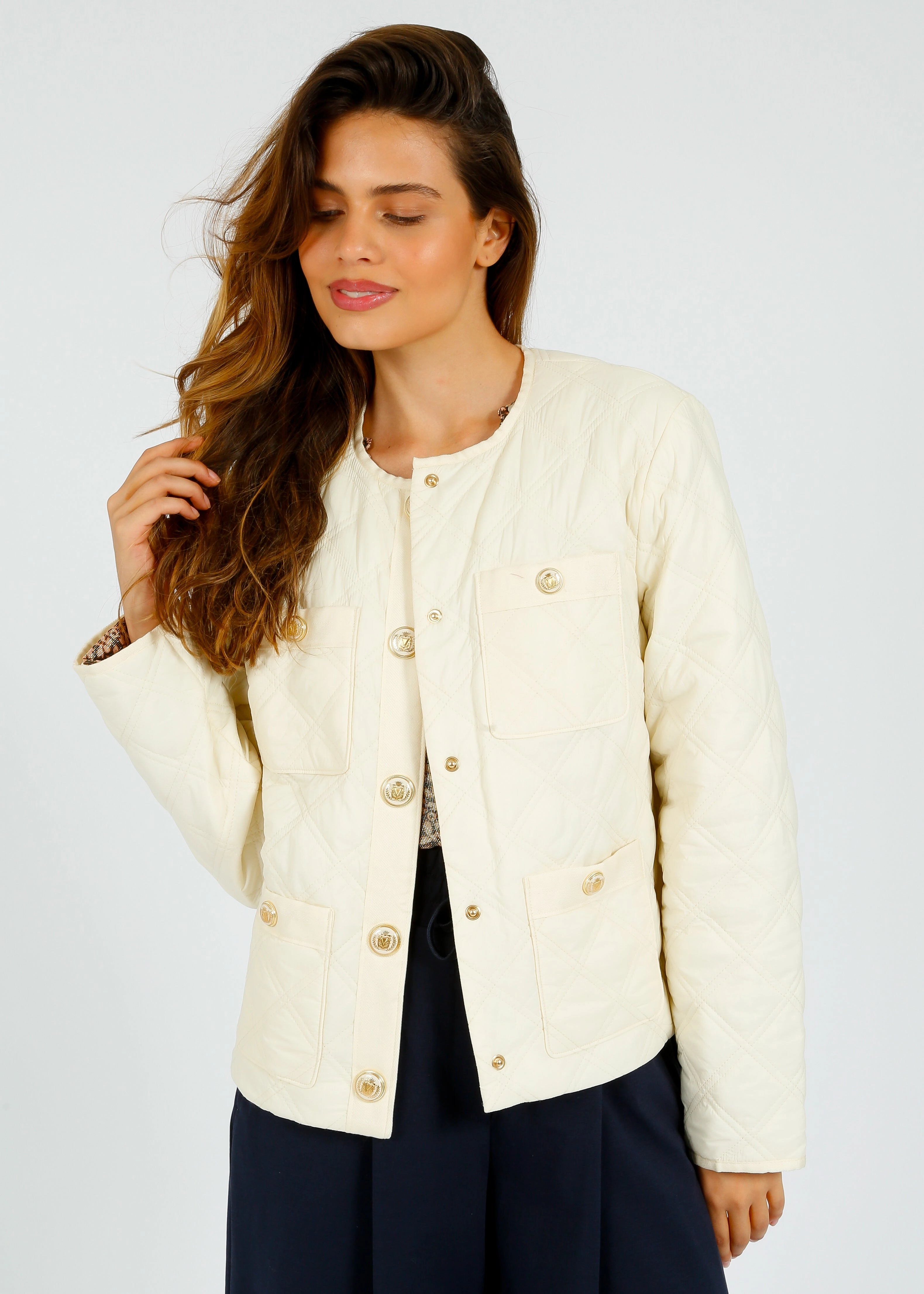 Soft Touch Hollow Fiber Fill VB Shalia Jacket in Ivory