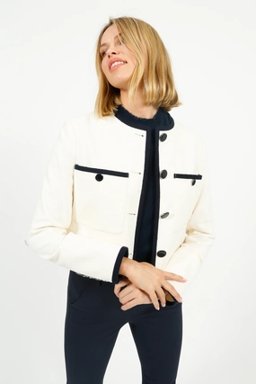 Clean Minimal Look NonIrritatingSeams VB Beale Jacket in  Dove
