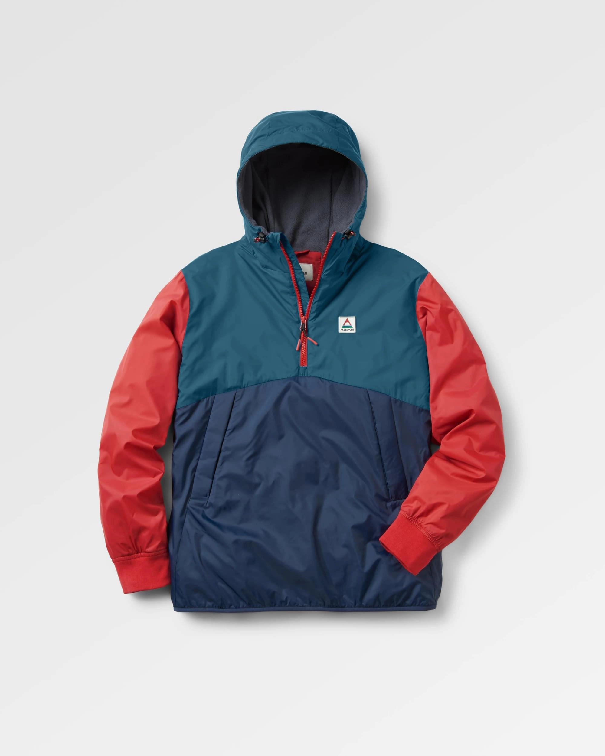Dusk Recycled Insulated Anorak - Blue Steel Softshell Construction Minimalist Pocket Layout