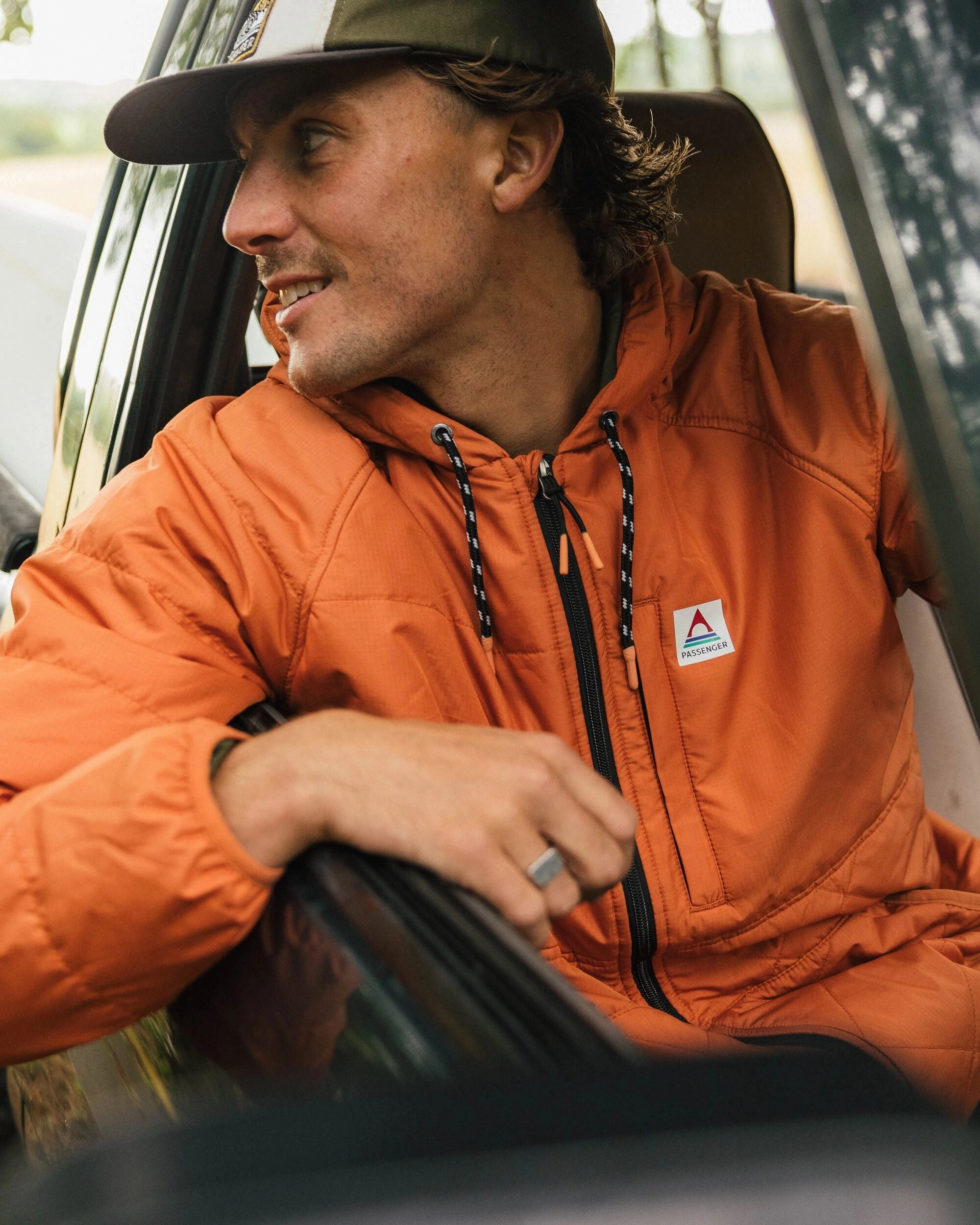 Dylan Recycled Insulated Full Zip Jacket - Burnt Orange Pocket Details