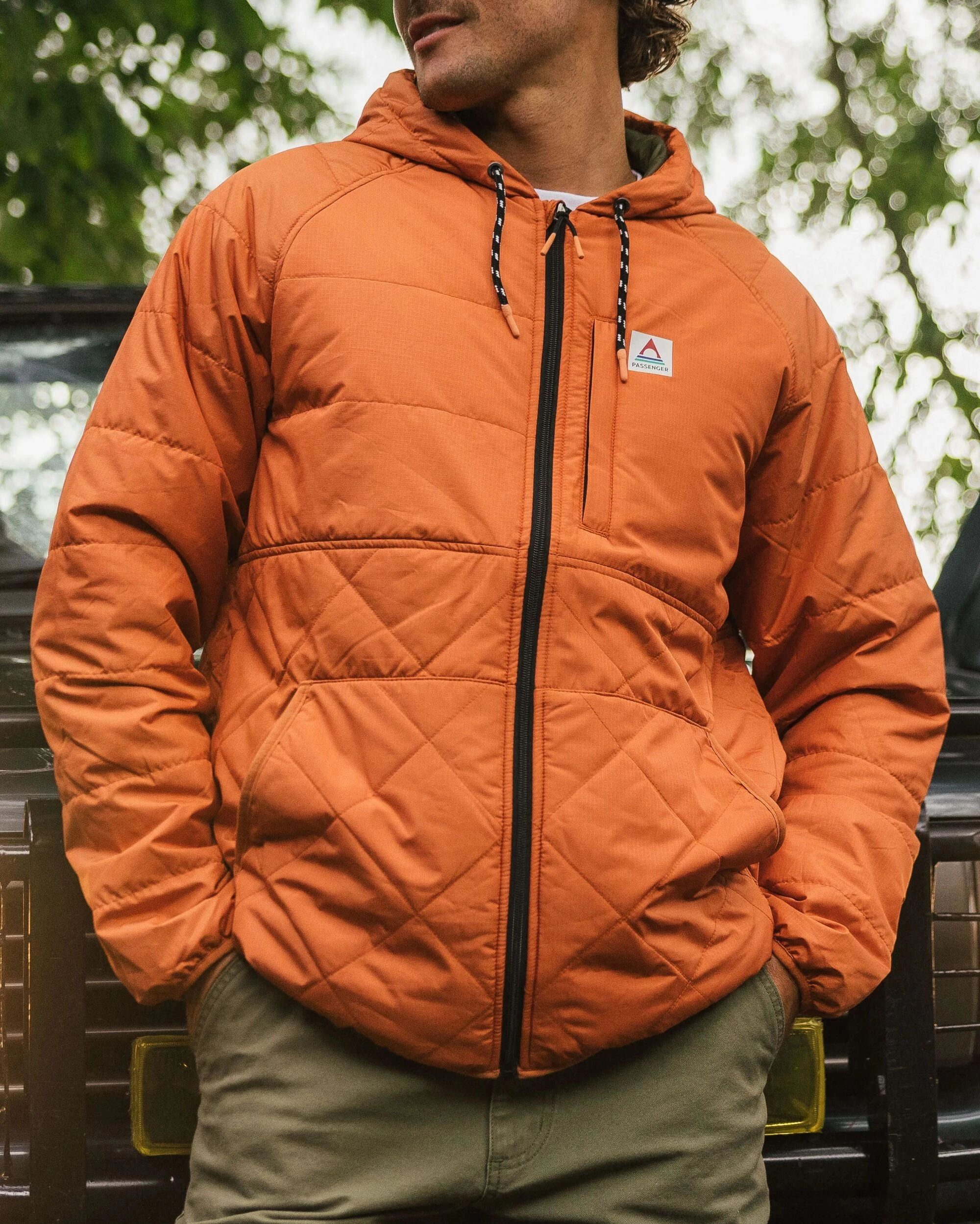 Dylan Recycled Insulated Full Zip Jacket - Burnt Orange Sport Fit Essential City Look