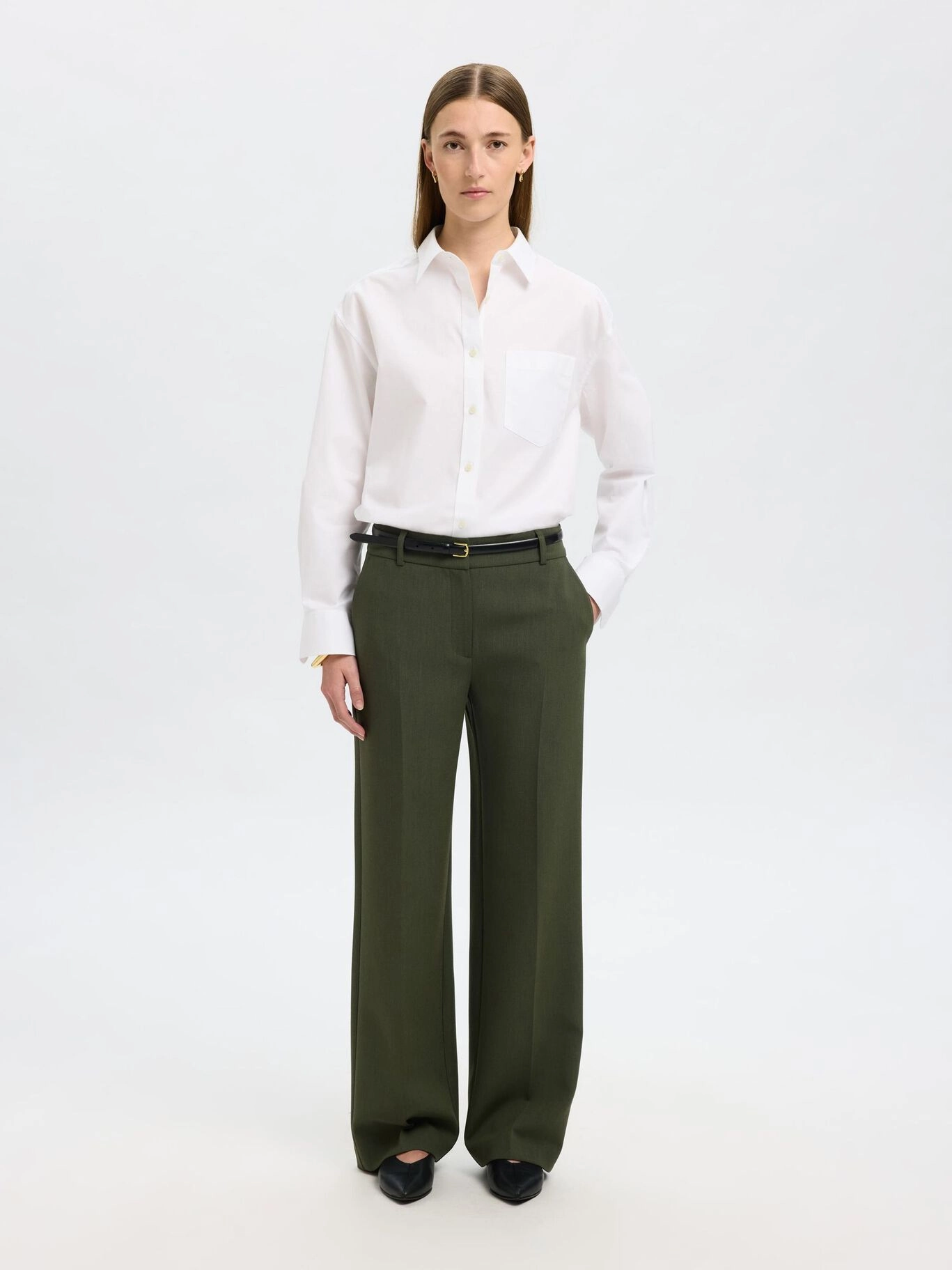 Easy Fit Design SELECTED Rita Wide Pant in Deep Depths