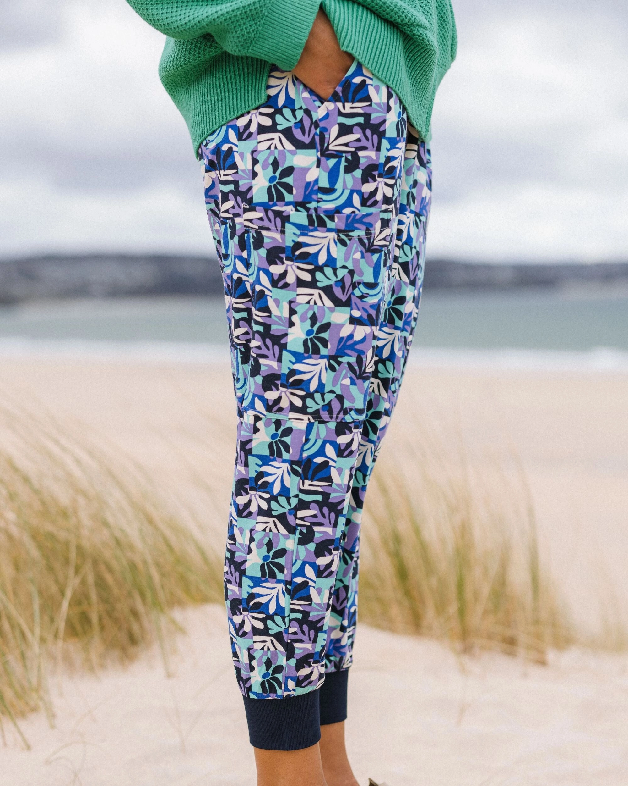 Day Dream Recycled Trouser - Mountain Foliage Purple Zero Waste Manufacturing Casual Comfort Fit