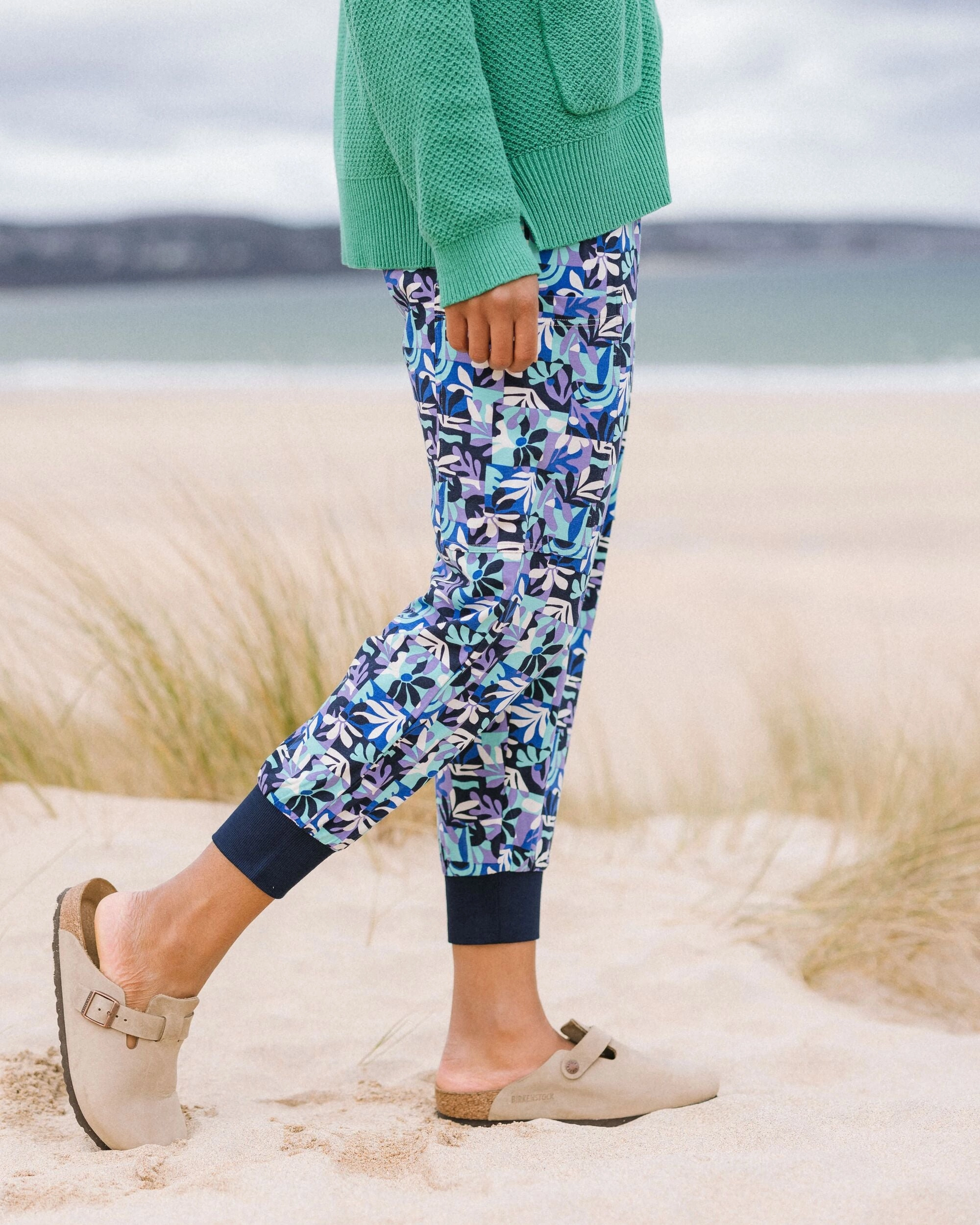 Day Dream Recycled Trouser - Mountain Foliage Purple Layered Look