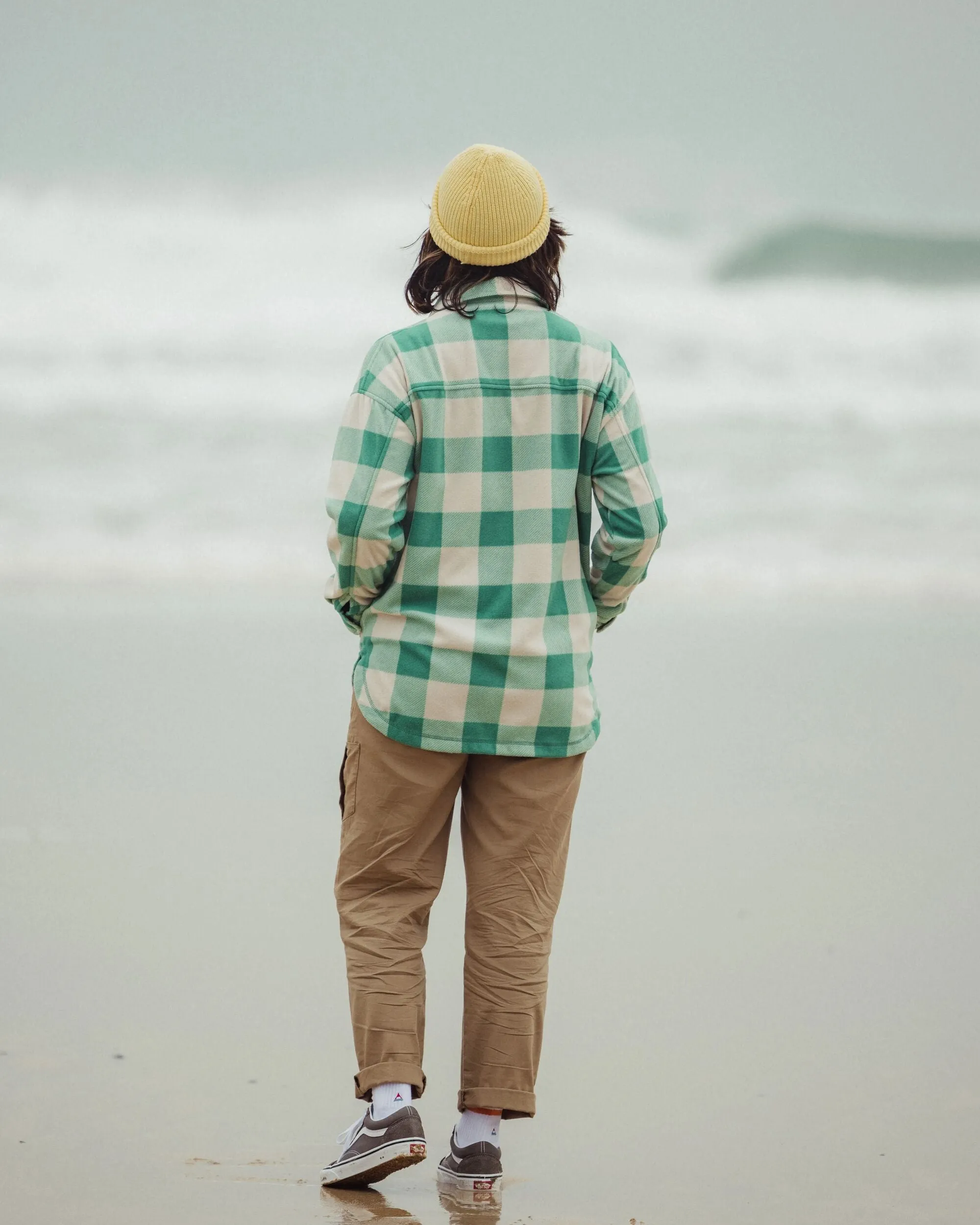 Winter Collection Seamless Shoulder East Recycled Polar Fleece Shirt - Greenlake Buffalo Check