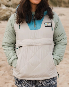 Noise Reduced Fabrics Snag Free Knit Ocean Recycled Insulated 1/2 Zip Jacket - Pebble Grey