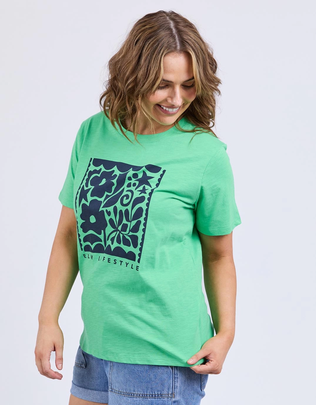 Double Stitched Seams Winona Tee - Spring Green