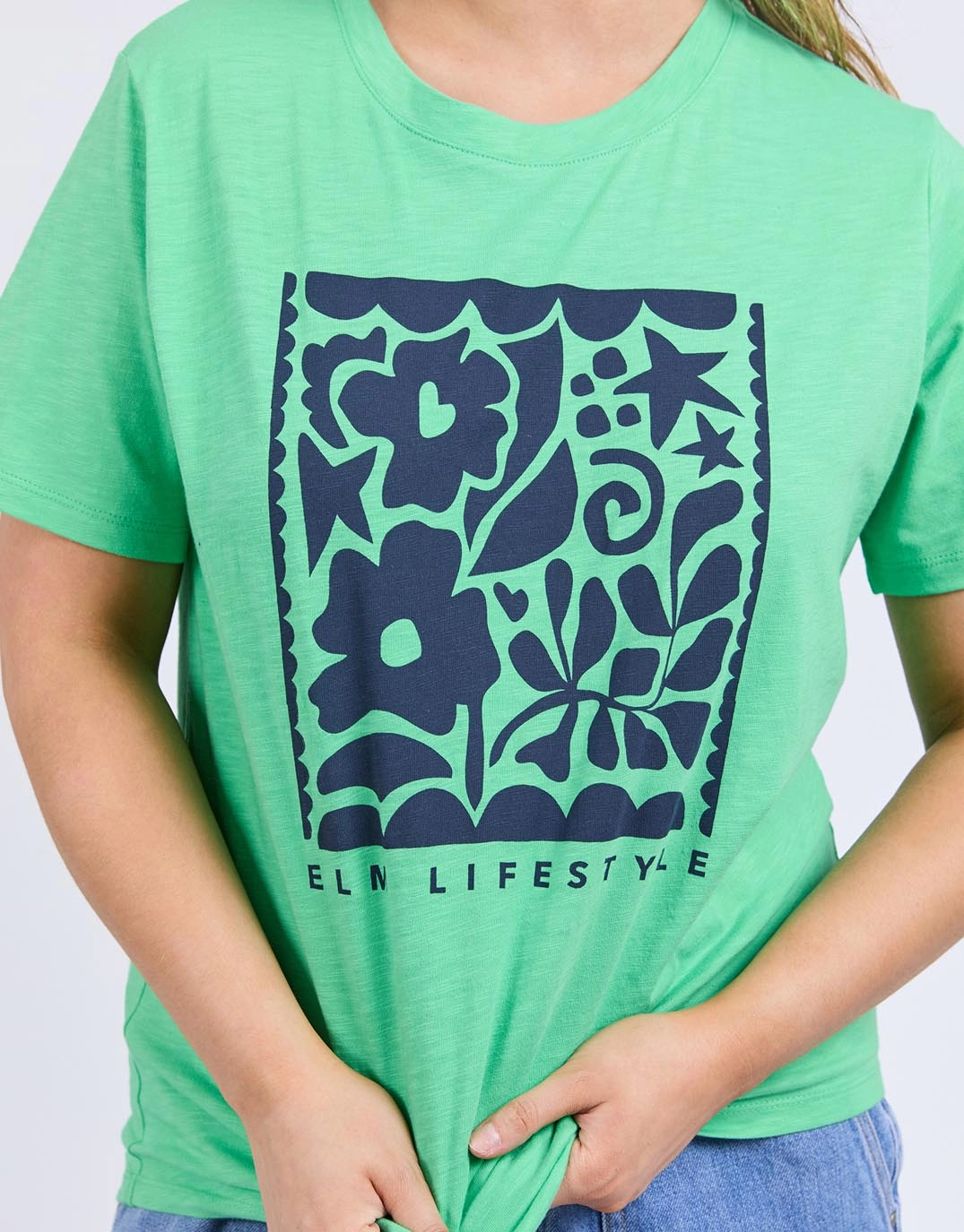 Layered Hem Detail suitable for all genders Winona Tee - Spring Green