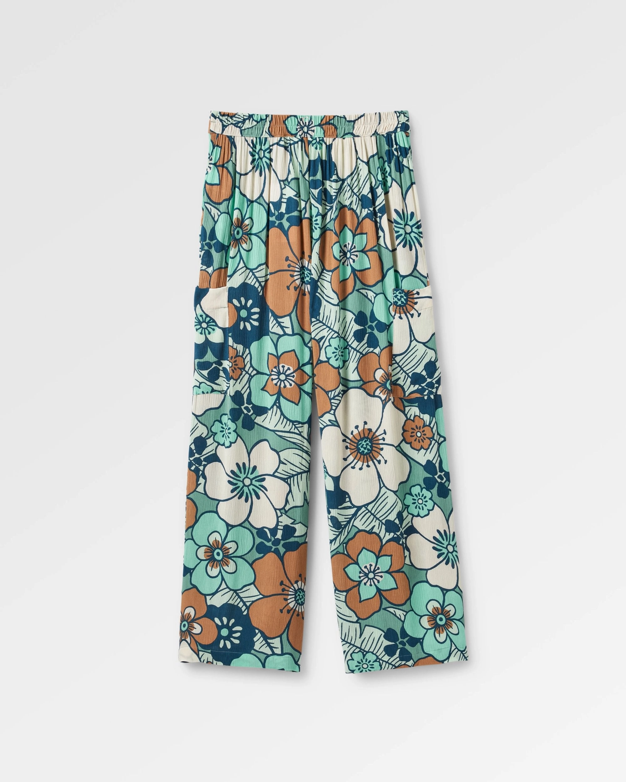 Someday Woven Trouser - Vintage Floral Aqua Flat Seams Flexible Design