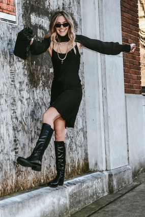 Aim High Chunky Boot - Black Fashionable Look