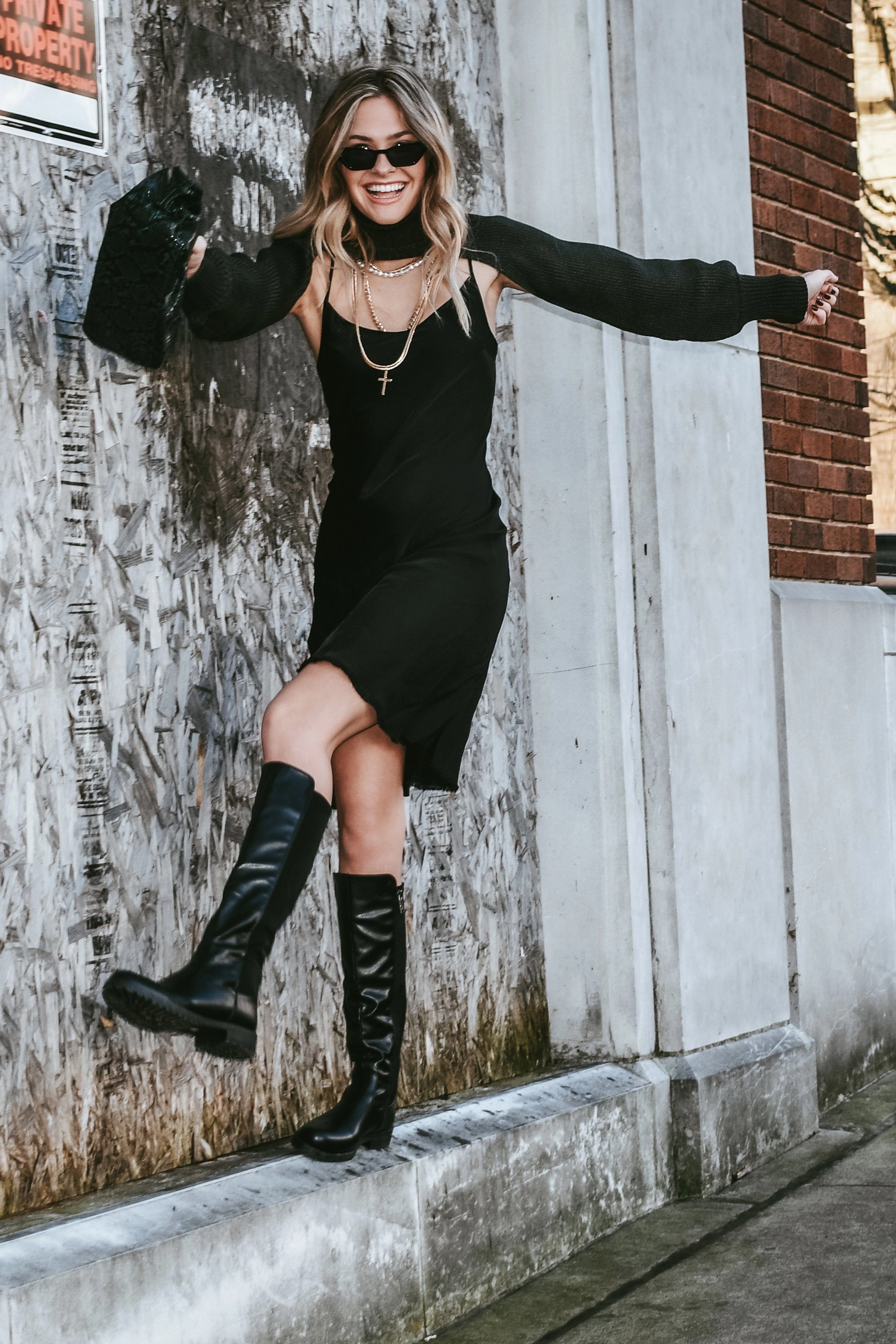 Aim High Chunky Boot - Black Tiger Mark
