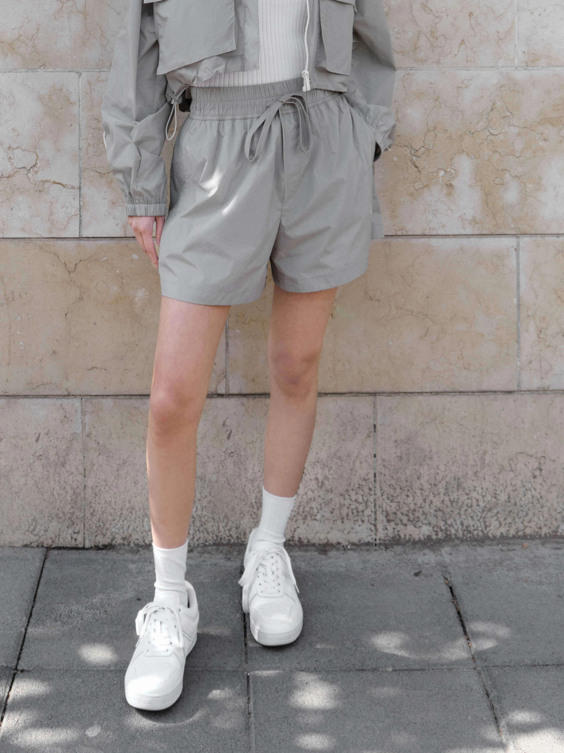 multiple pockets Drawstring Track Shorts