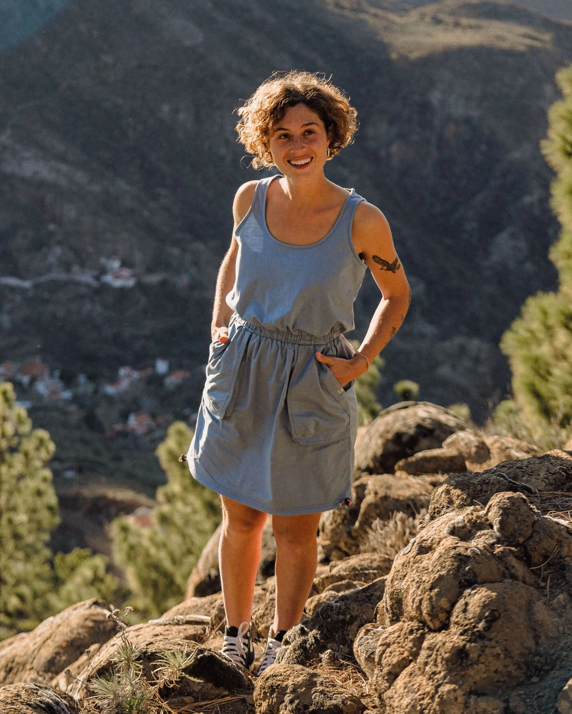 Mesmorise Organic Cotton Dress - Faded Denim Sustainable Material Blend
