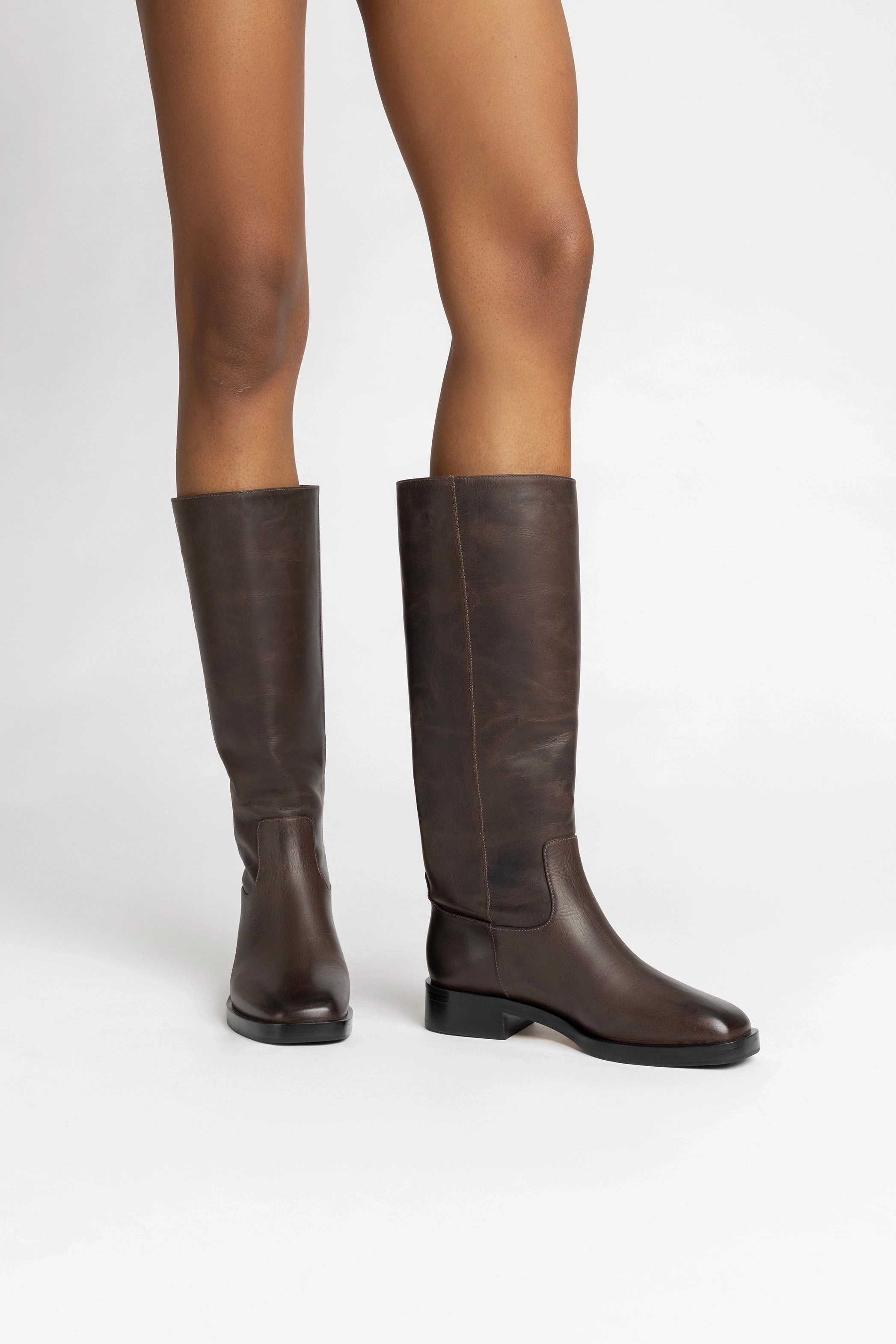 Breathable mesh Anne Boot In Brown Shadow Leather