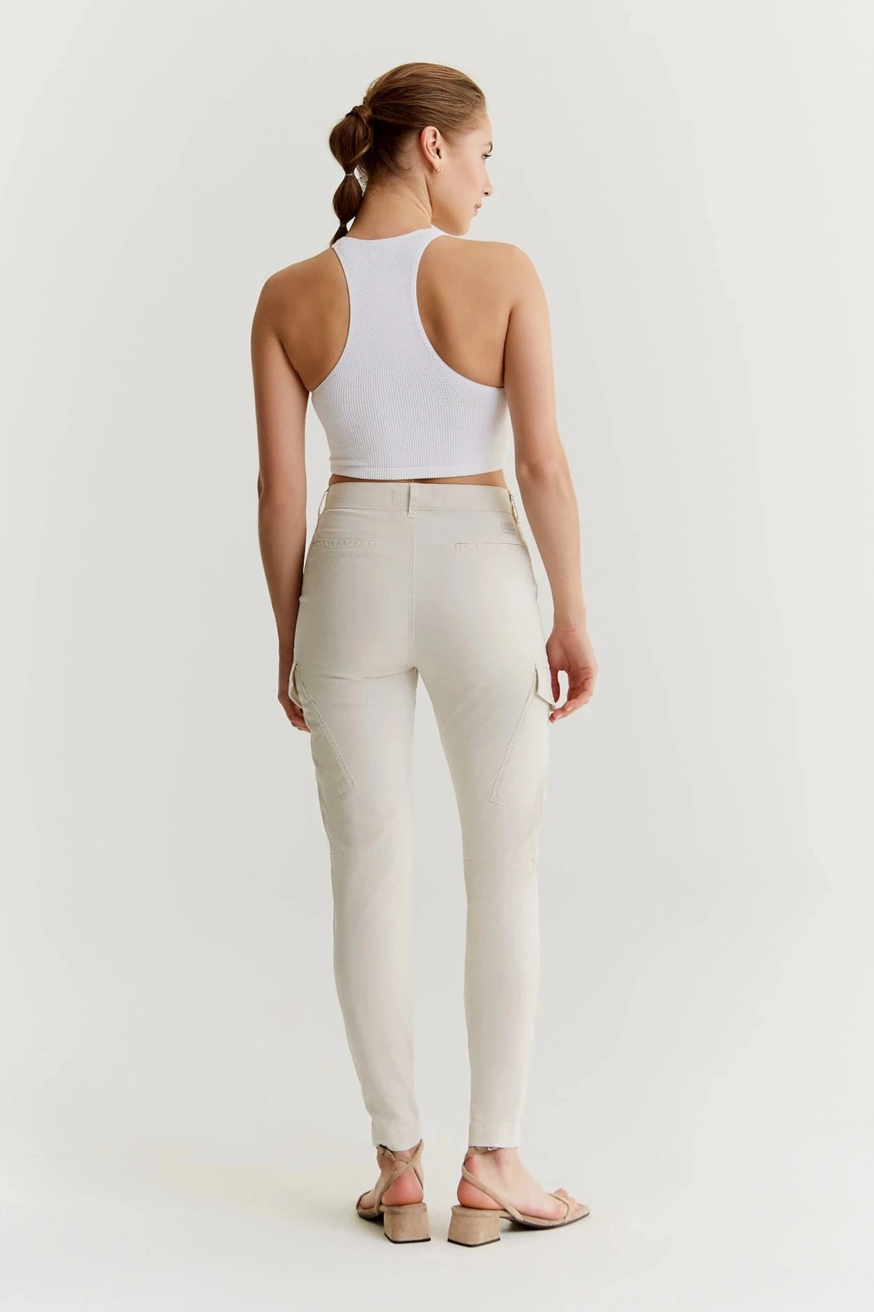 High Waist Angel - Cargo Pant - Stone - L30