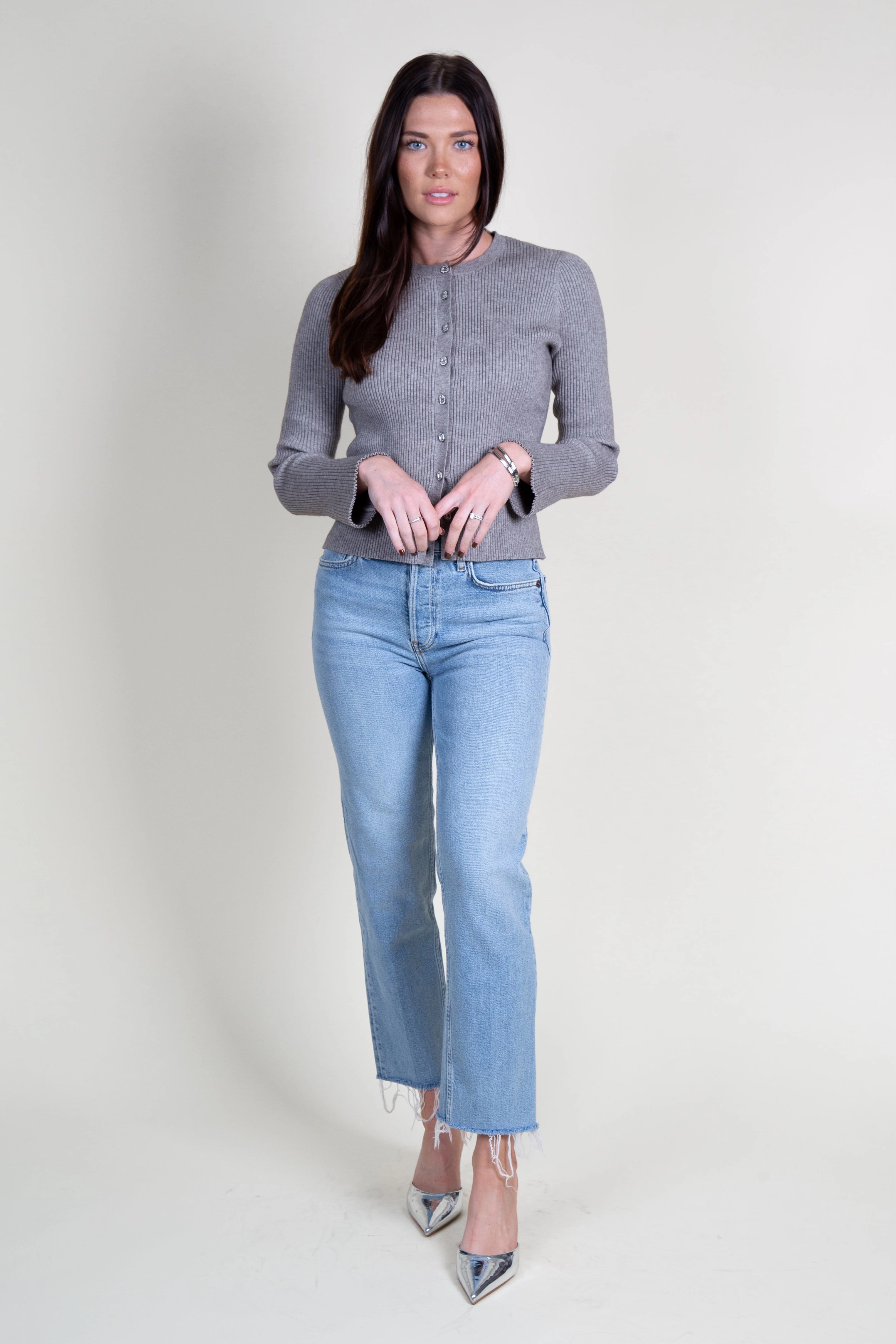 Minimal Vibe Gentle Fabric GENERATION LOVE | Dua Cardigan - Heather Grey