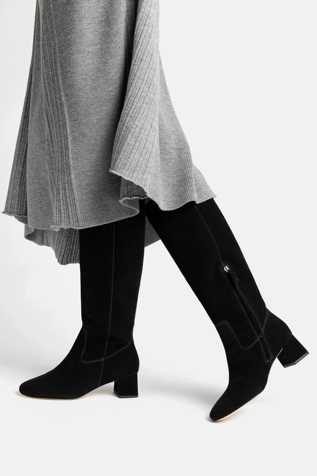 Edie Boot In Black Suede Long distance